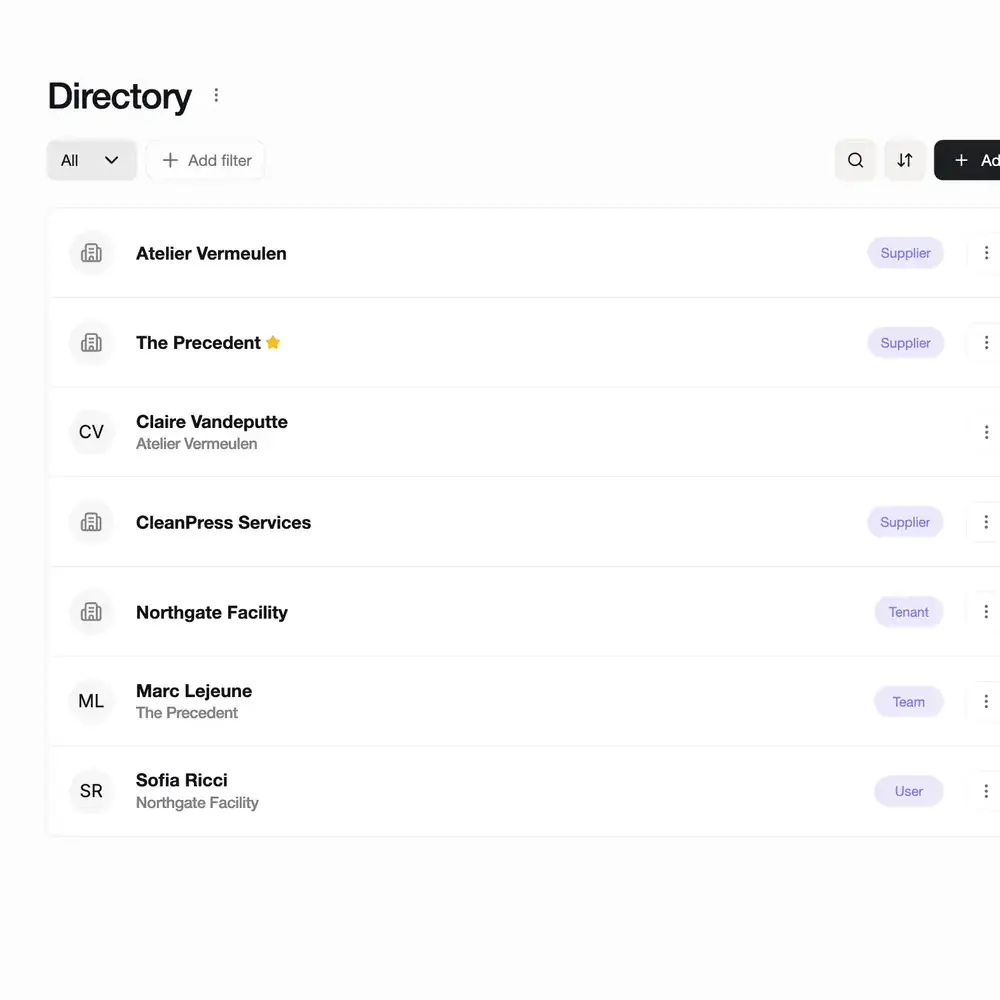 The Nook directory of suppliers, tenants and teams