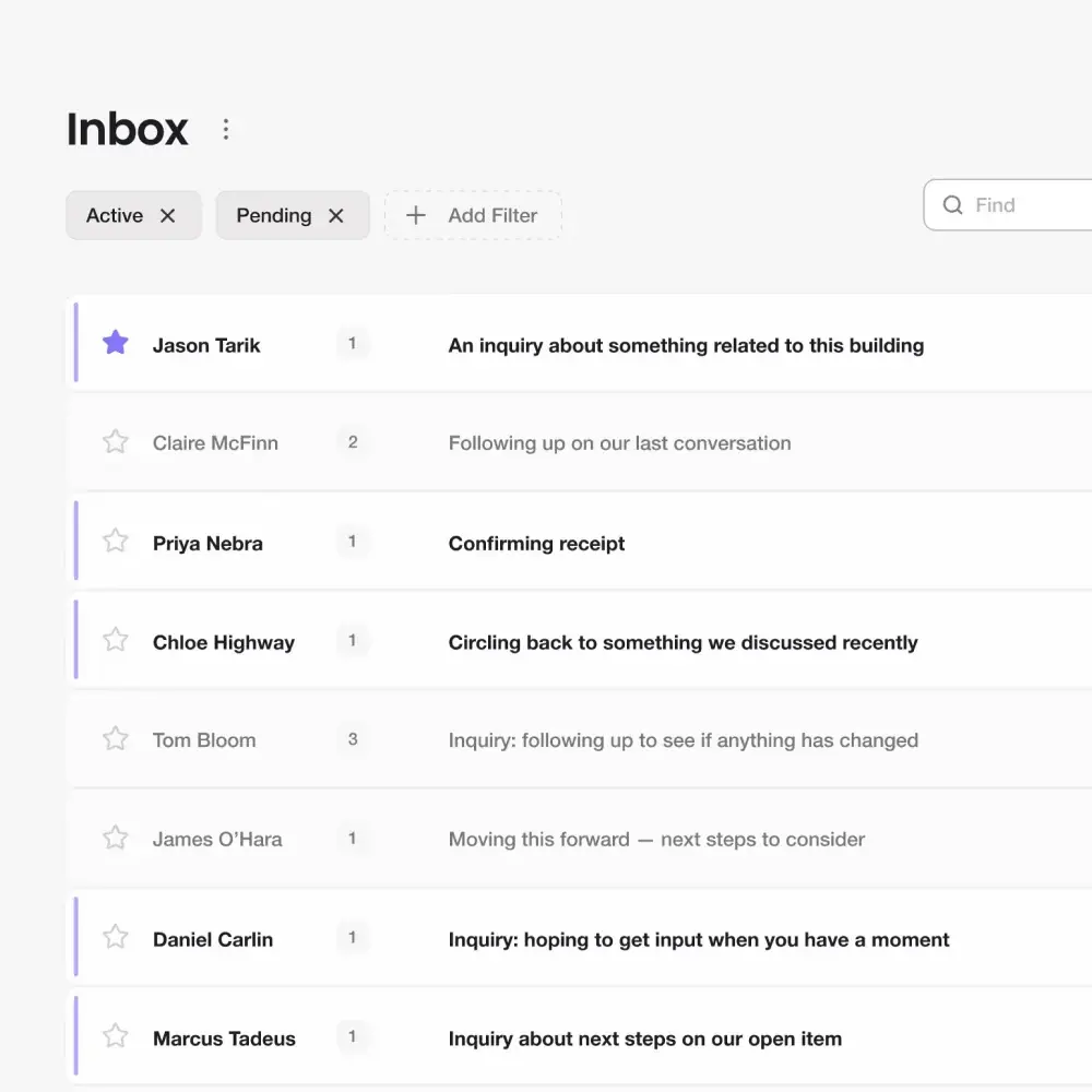 The Nook app open on the shared inbox