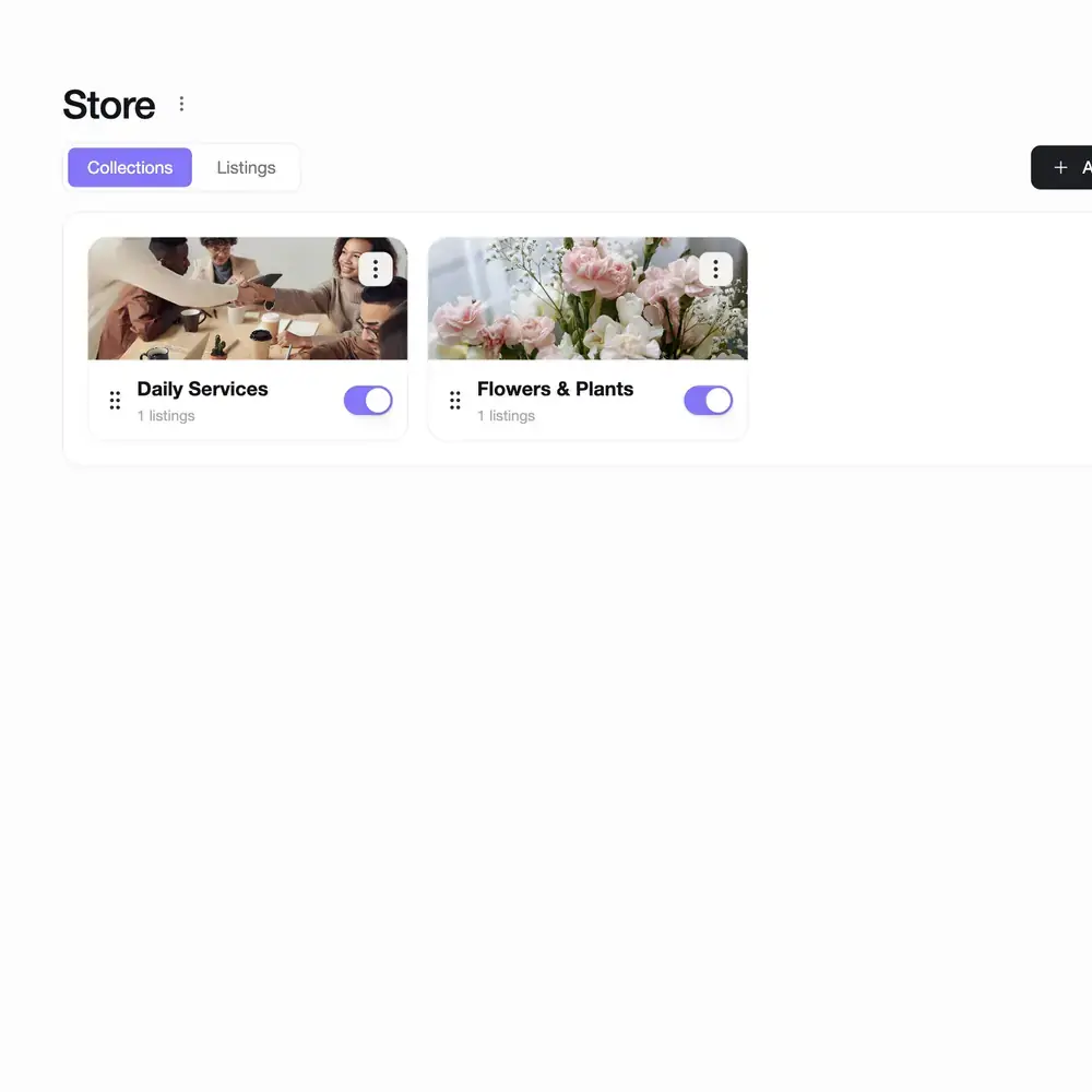 The Nook store with its collections